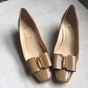 Christian Louboutin Patent Bow Block Heels